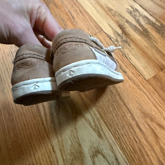 Sperry Kids Tan Boat Shoes girls pink size 8.5 shoresider jr boat shoes - Picture 3 of 4